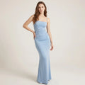 Long Women's Maxi Dress with Spaghetti Straps - Elegant Dress for Weddings and Parties-Dresses-Light Blue-XS-Moninavi