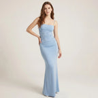 Long Women's Maxi Dress with Spaghetti Straps - Elegant Dress for Weddings and Parties-Dresses-Light Blue-XS-Moninavi
