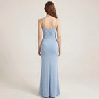 Long Women's Maxi Dress with Spaghetti Straps - Elegant Dress for Weddings and Parties-Dresses-Light Blue-XS-Moninavi