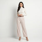 Women's Straight-Leg Trousers – Lightweight High-Waist Summer Pants-Trousers-White-S-Moninavi