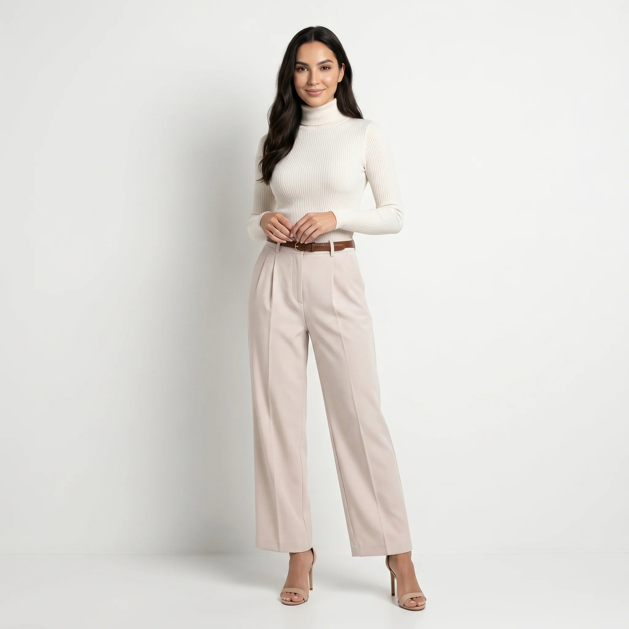 Women's Straight-Leg Trousers – Lightweight High-Waist Summer Pants