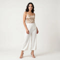 Women's Wide-Leg Trousers – Lightweight Elastic Waist Relaxed Fit Pants-Trousers-Ivory-S-Moninavi