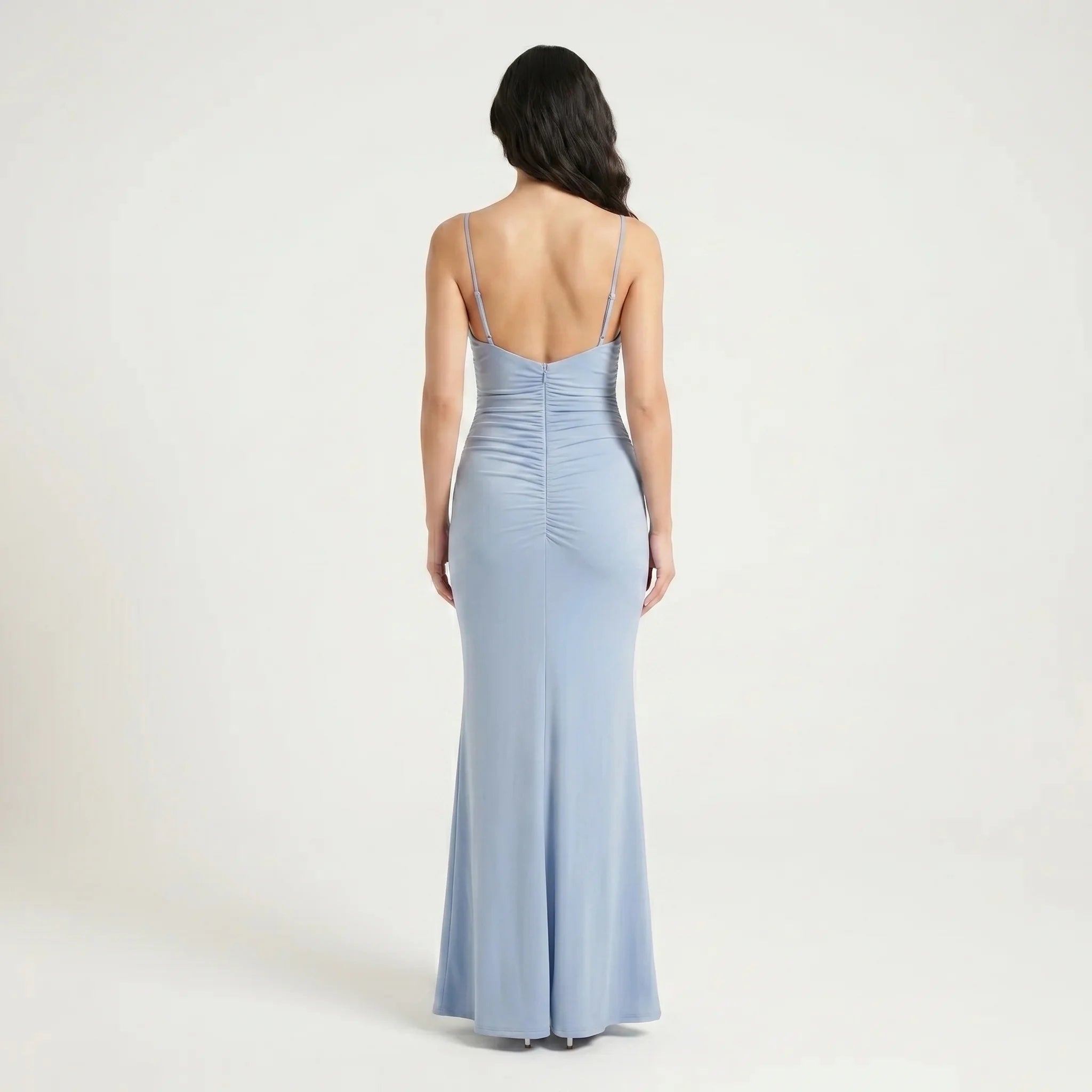 Long Women's Maxi Dress with Spaghetti Straps - Elegant Dress for Weddings and Parties-Dresses-Light Blue-XS-Moninavi