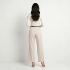 Women's Straight-Leg Trousers – Lightweight High-Waist Summer Pants-Trousers-White-S-Moninavi